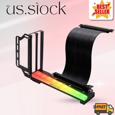 Vertical GPU Holder Bracket with ARGB LED  PCIe 3.0 Riser Cable   Black