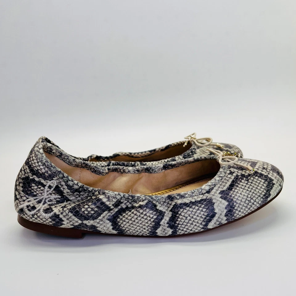 Sam Edelman Felicia Serpiente Cuero Repujado Ballet Pisos Talla 6.5M Estampado Pitón Foto 4 de 4