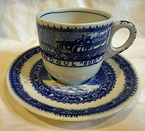 B & O Baltimore & Ohio Railroad Chocolate  Cup and Saucer Lamberton China