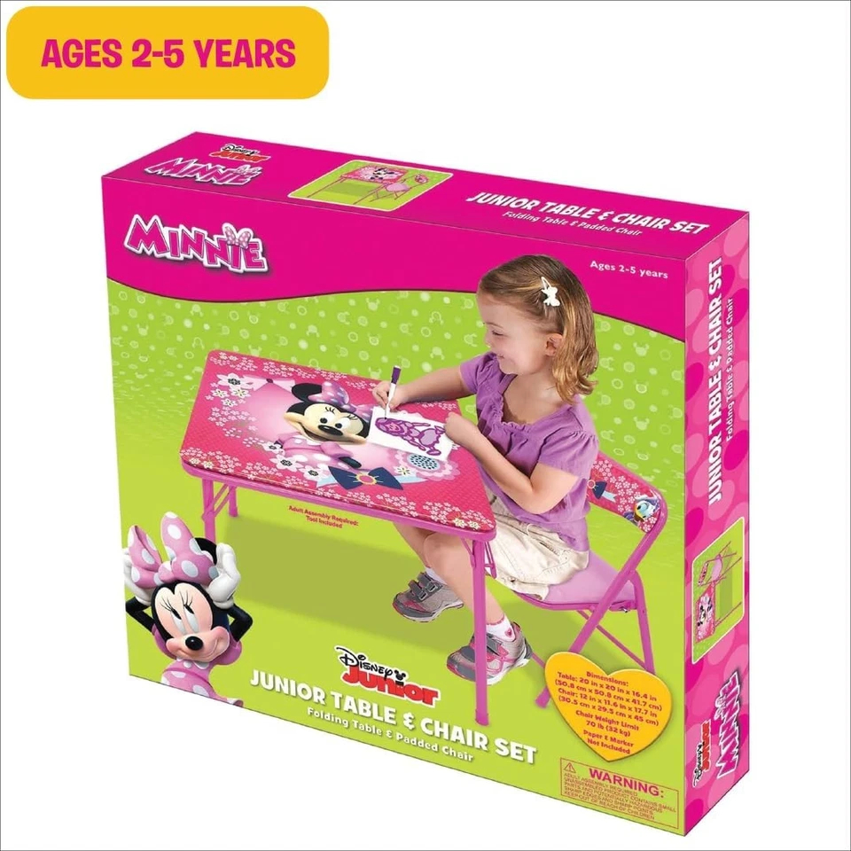 Juego de Mesa y Silla Minnie Mouse para Niños Pequeños 24-48M, Incluye 20 Pulgadas, Rosa Foto 4 de 4