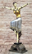 Art Deco Dancer Bronze Sculpture by Demetre Chiparus Shimmer Figurine
