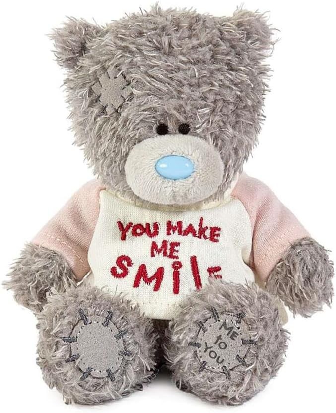Me to You Tatty Teddy Plush 10cm-High Bear Wearing Cute 'You Make Me Smile' T-S