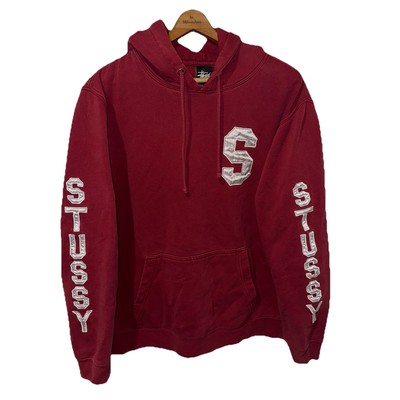 Louis Vuitton Hoodie Burgundy 4t Vintage Stussy Hoodie Men's XL