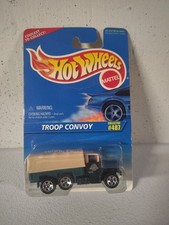 1998 Hot Wheels Troop Convoy Green Brown #487 Diecast Truck 5sp 16296