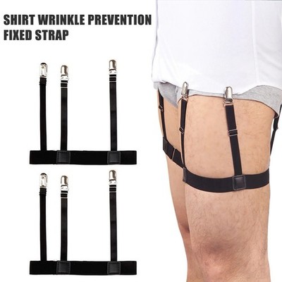 2PCS Men Hidden Shirt Stays Holder Garters Belt Non Slip Elastic Locking Clamps