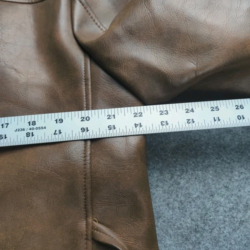 Vintage Le Sauvage Faux Leather Jacket  Men 40 Brown Disco Mob 70s Barnstormer image 11