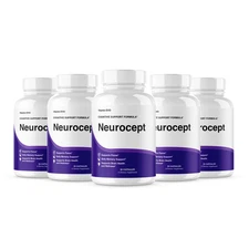 (5 Pack) Neurocept Brain and Memory Support Capsules Nootropic (300 Capsules)
