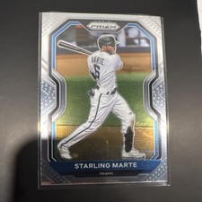 Panini Prizm 2021 Starling Marte #123 Tier II Miami Marlins MLB Baseball Card