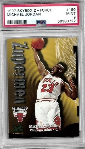 1997 SKYBOX Z-FORCE #190 MICHAEL JORDAN PSA 9 MINT, STUNNING CARD!