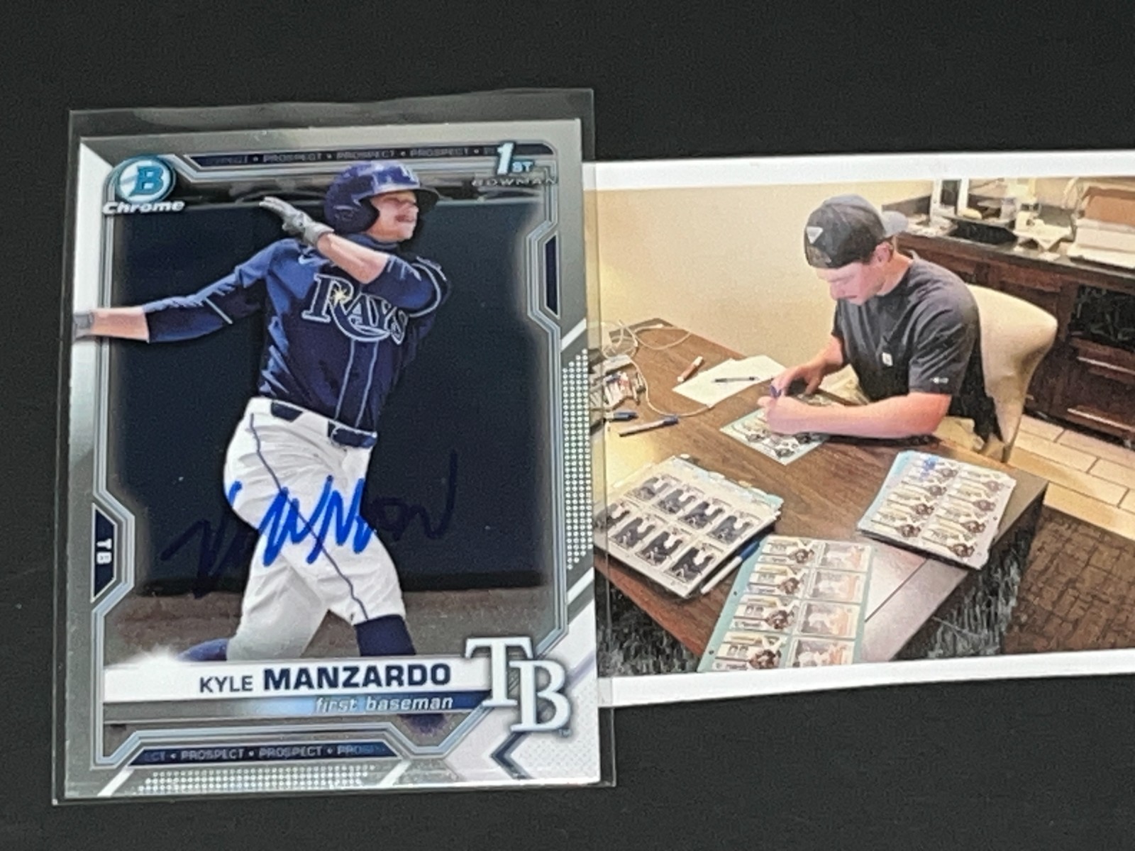 Kyle Manzardo Guardians Auto Signed 2021 1st Bowman Chrome
