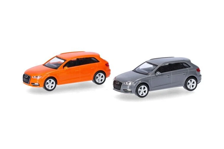 HERPA - AUDI A3 2012 arancione e grigio - 2 pezzi da assemblare - 1/87 - HER0... - Immagine 2 di 4