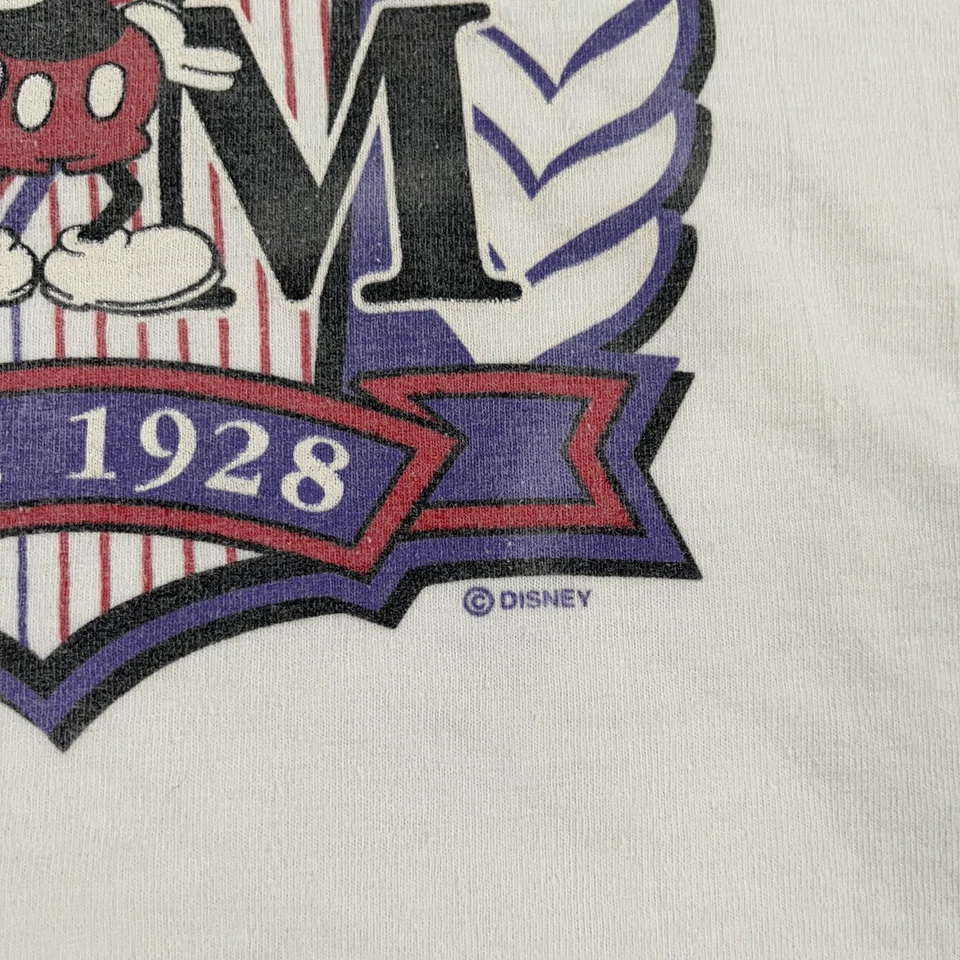 Camisa De Colección Disney Mickey Mouse Para Hombres Equipo Grande Para Deportes Años 90 Dibujos Animados Camiseta Foto 3 de 4