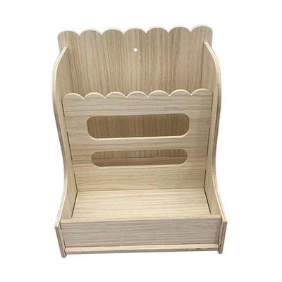 Wood Rabbit Hay Feeder, Bunny Hay Manger Rack Small Animals Feeding Holder