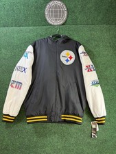 NFL Pittsburgh Steelers Super Bowl Champions Jacket Men  s Size Medium DEFECT