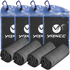 4 Pack Cooling Towels  40"x12"  Ice Cool for Neck  Microfiber Soft Breatha...