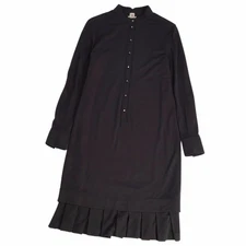 Hermes Gaultier Period Dress Knit Long Sleeve Wool Doll Button Used MOLO-0