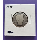 1898 Barber Quarter Silver 25C Circulated US Coin 0.9 Fineness