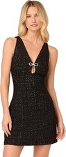 Adrianna Papell Women's Boucle Tweed Mini Dress Black, New with tag, Size US 16