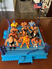 WWF Wrestling Set - 12 Series 1 Wrestlers and Ring - 1990 Hasbro Titan Sports