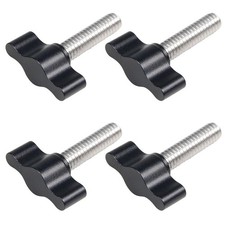 4 Pcs 1/4"-20 x 1 Threaded Thumb Screw, Stainless Steel Standard/Coarse Threa...