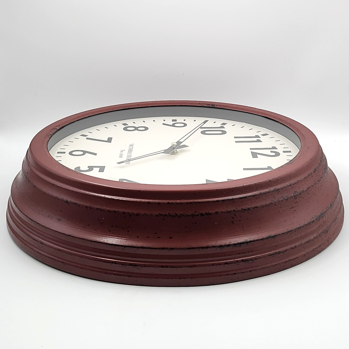 RoHS Large Red Distressed Metal VICTORIA STATION No. 1849 Wall