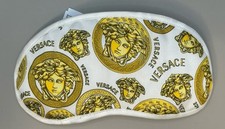 Versace Home Medusa Eye / Night Sleep Mask White / Gold Print One Size Authentic