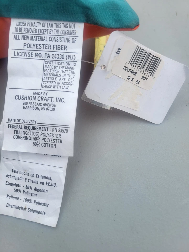 Almohada de los Miami Dolphins diseño de logotipo del equipo de la NFL Foto 4 de 4