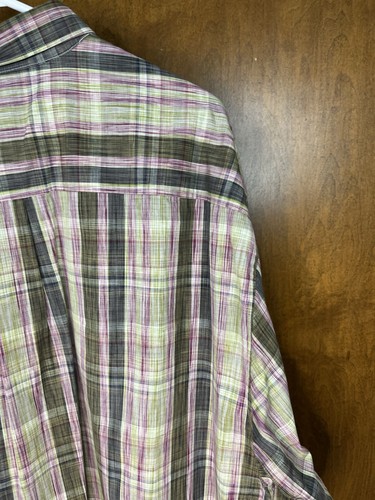 Tommy Bahama Shirt Mens XXL Tropical Plaid Long Sleeve Hawaiian Button Up Cotton - Picture 12 of 18