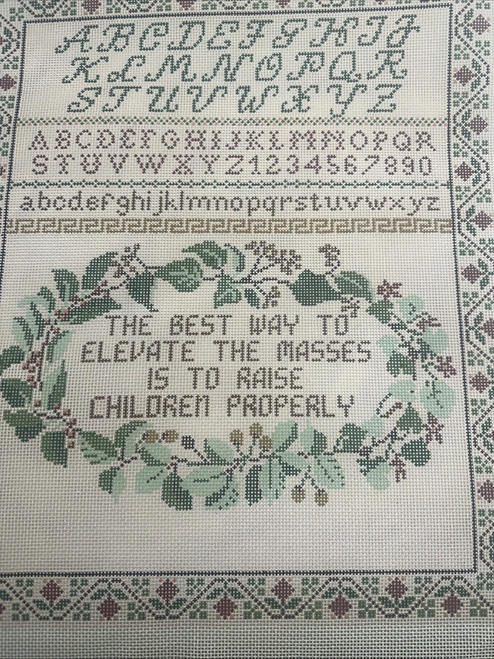Susan Treglown Needlepoint Canvas Large Sampler Hand Painted B28 - Image 3 of 4