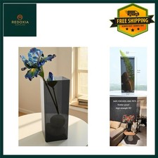 Shatterproof Modern Flower Vase, Durable PET Plastic, Grey, 25cm Tall, 1 Vase