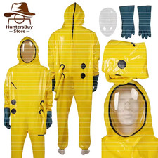 Backrooms Wanderer Cosplay Costume Yellow Jumpsuit Mask Gloves Halloween Suit
