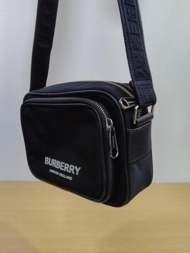 Burberry Patty Crossbody Bag Black Womens Shoulder Zip Silver Hardware Purse