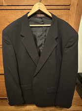 Men's Wool Blazer 48R Navy Gold Buttons New Castle  York
