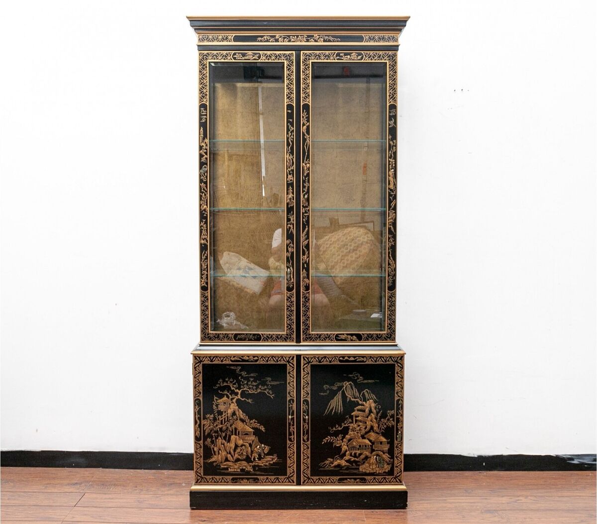 Vintage Drexel Lighted Chinoiserie With Beveled Glass Front Display Cabinet | eBay Vintage Drexel Lighted Chinoiserie With Beveled Glass Front Display Cabinet | eBay