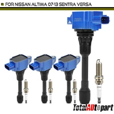 4x Blue Ignition Coil & 4x DOUBLE IRIDIUM Spark Plug Kits for Nissan Sentra Cube