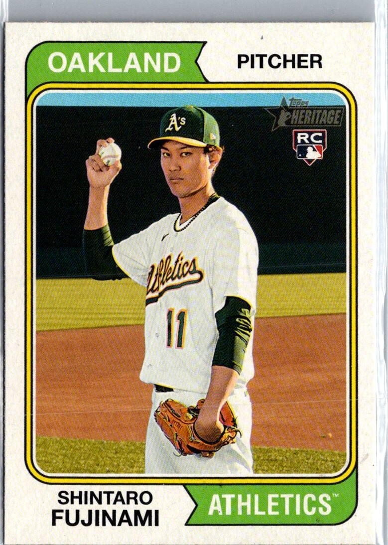 2023 Topps Heritage Shintaro Fujinami #57 Rookie Short Print Variation Athletics