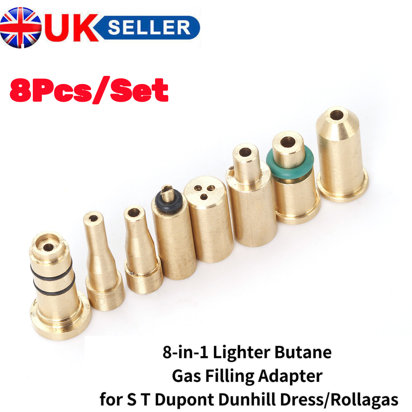 8Pcs Lighter Butane Gas Filling Adapter for S T Dupont Dunhill Dress