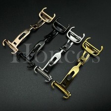 18 MM DEPLOYMENT BUCKLE FITS FOR CARTIER CALIBRE WATCH LEATHER STRAP BAND GOLD