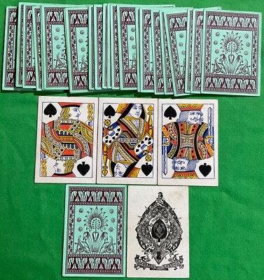 GOODALL Old c1870 Antique * SUNFLOWER * Pack Square Corner Bezique Playing Cards