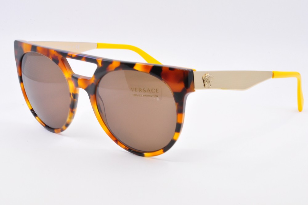 Versace Sunglasses VE4339 524973 Havana/Yellow, Size 55-20-145