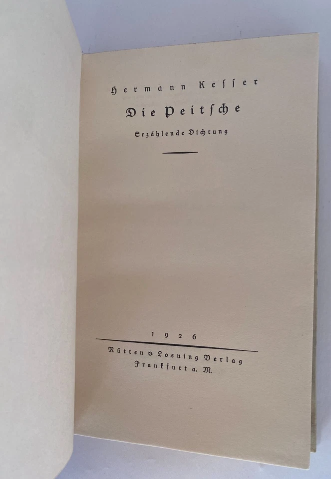 Die Peitsche Erzaehlende Dichtung Signed Herman Kesser to James Truslow Adams! - Image 4 of 4