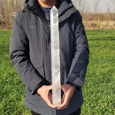4.79LB Natural white crystal Quartz obelisk crystal Reiki healing