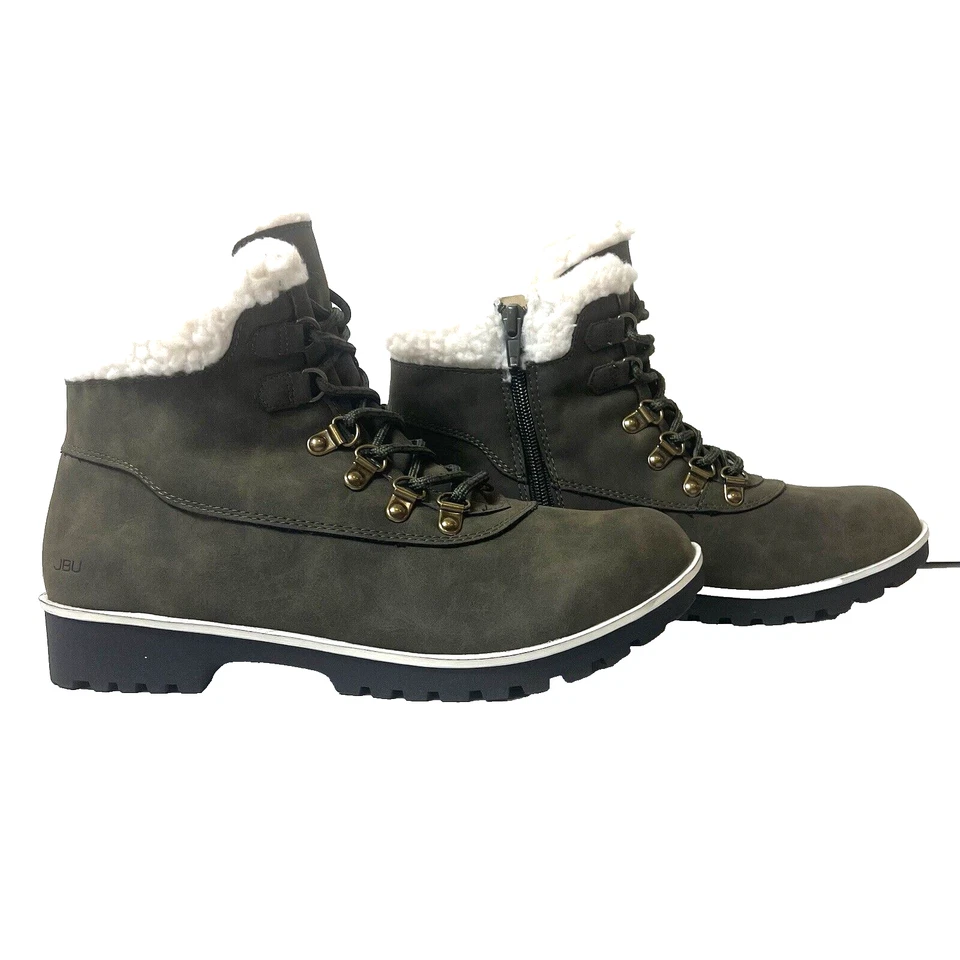 Botines JBU by Jambu resistentes al agua para mujer 9 M verde oliva imitación cuero cremallera Foto 2 de 4