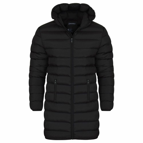 Spindle Mens Hooded Padded Long Puffer Coat Winter Longline Jacket eBay