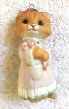 Hallmark Keepsake Porcelain  Ornament "Christmas Kitty"-#3 in the Series-1991