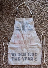 Vintage BIB NAIL APRON Wheeler Lumber Co WATERLOO Iowa 4 Digit Phone WORKER LOGO
