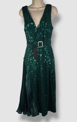 Badgley Mischka Va-va-voom Sequin Pleated Cocktail Dress in Teal Badgley Mischka Va-va-voom Sequin Pleated Cocktail Dress in Teal