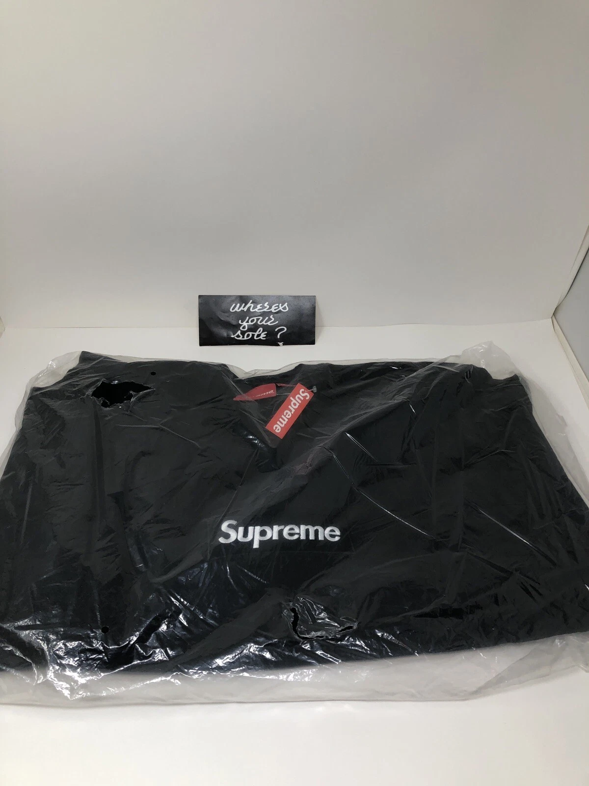 Supreme Box Logo Crewneck Sweat shirt noir grand L neuf DS FW18