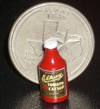 Dollhouse Miniature Elkhart Catsup Ketchup 1:12 Condiment Food Meal Restaurant