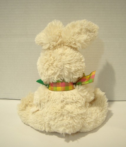 American Greetings Plush Bunny Rabbit Bow Holding Carrot Stuffed Poseable Ears - Picture 3 of 9